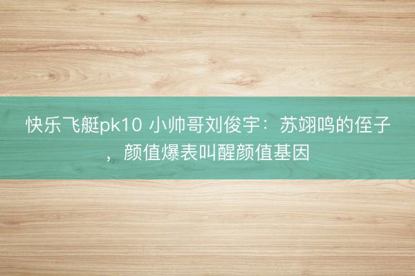 快乐飞艇pk10 小帅哥刘俊宇：苏翊鸣的侄子，颜值爆表叫醒颜值基因
